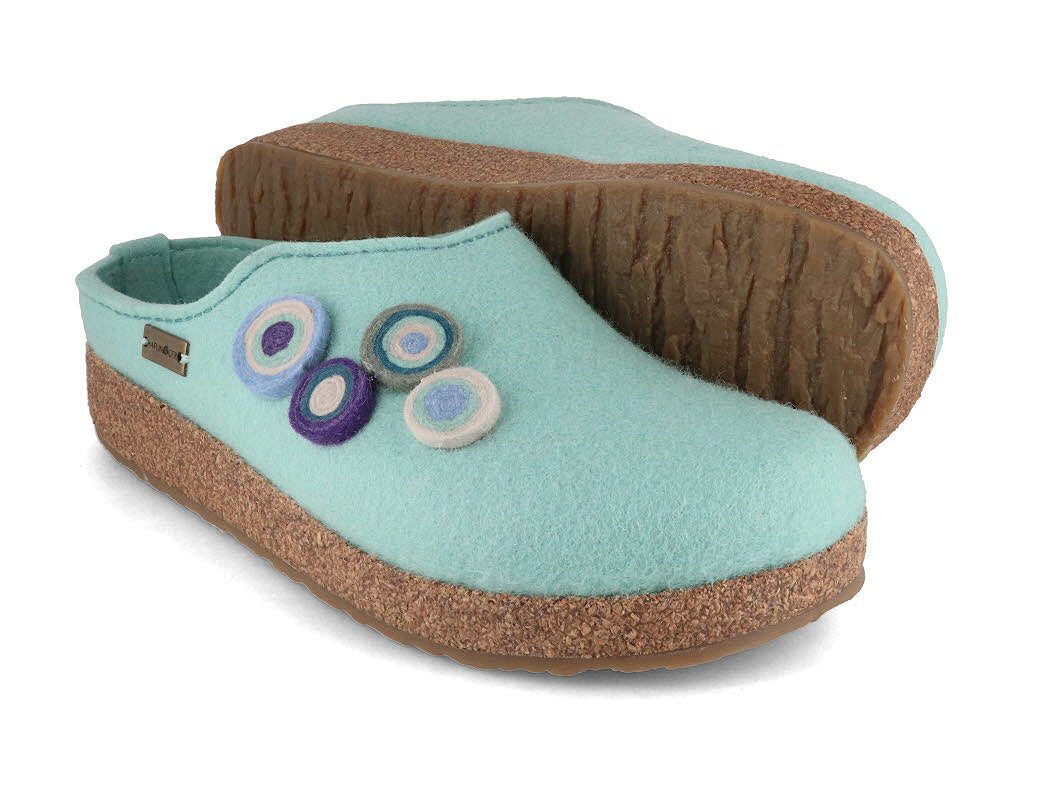 1 HAFLINGER-Women-Felt-Clogs-Grizzly-Kanon-peppermint #farbe_Green