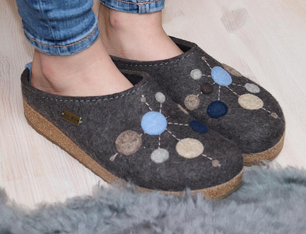 1 HAFLINGER-Clog--Grizzly-Faible-Anthracite #farbe_Anthrazit