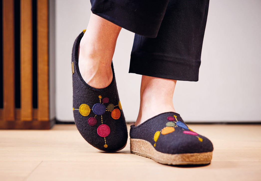 1 HAFLINGER-Women-Clogs-Grizzly-Faible-marine #farbe_Blue