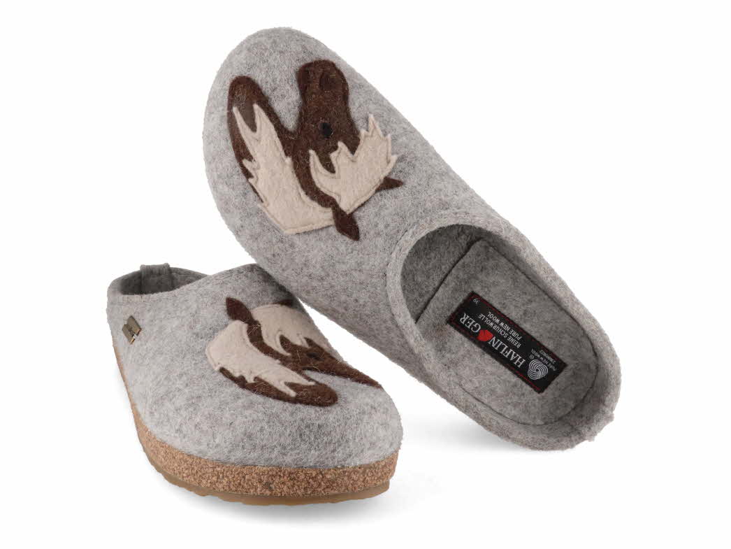 1 HAFLINGER-Women-Felt-Clogs-Grizzly-Cavallo-stone-gray #farbe_Grey