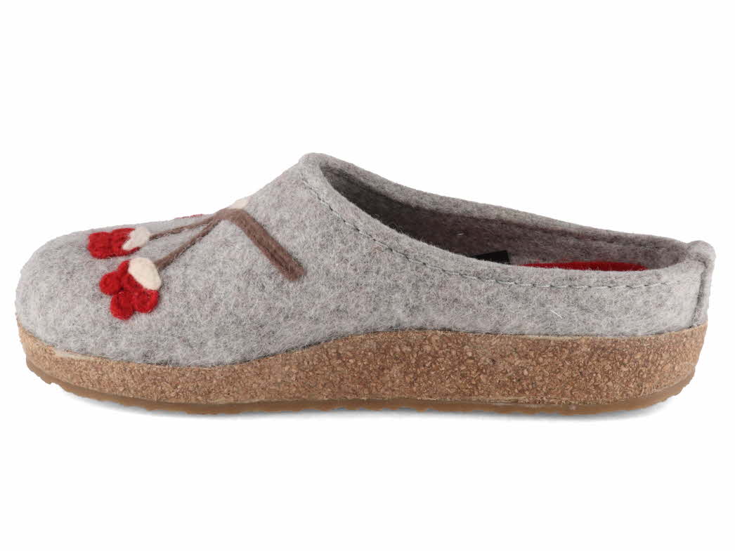 1 HAFLINGER-Women-Felt-Clogs-Grizzly-Winterbird-stone-gray #farbe_Grey