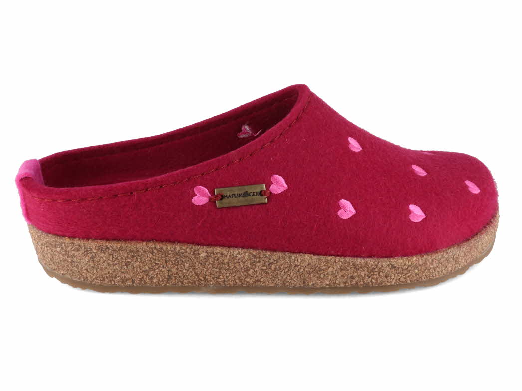 1 HAFLINGER-Women-Felt-Clogs-Grizzly-Cuoricino-port #farbe_Red