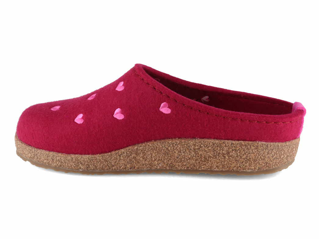 1 HAFLINGER-Women-Felt-Clogs-Grizzly-Cuoricino-port #farbe_Red