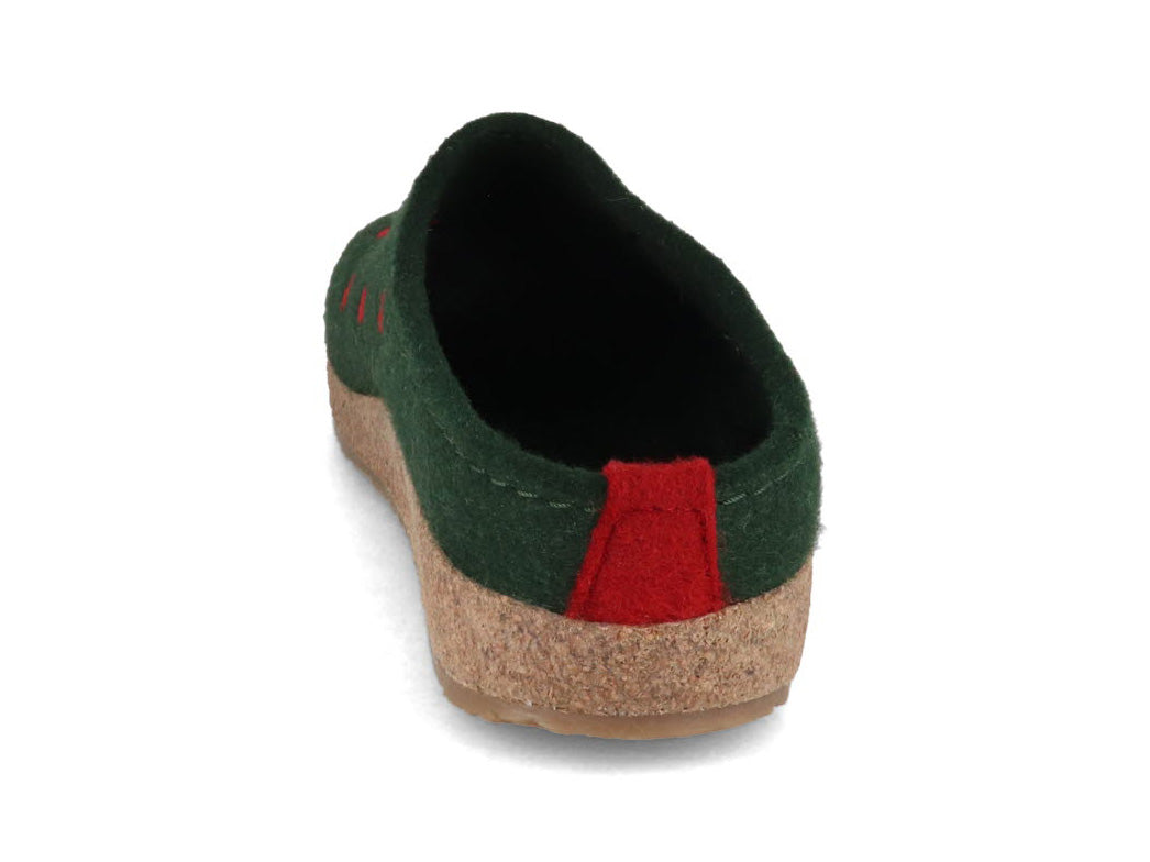 1 HAFLINGER-Women-Felt-Clogs-Grizzly-Cuoricino-yew #farbe_Green
