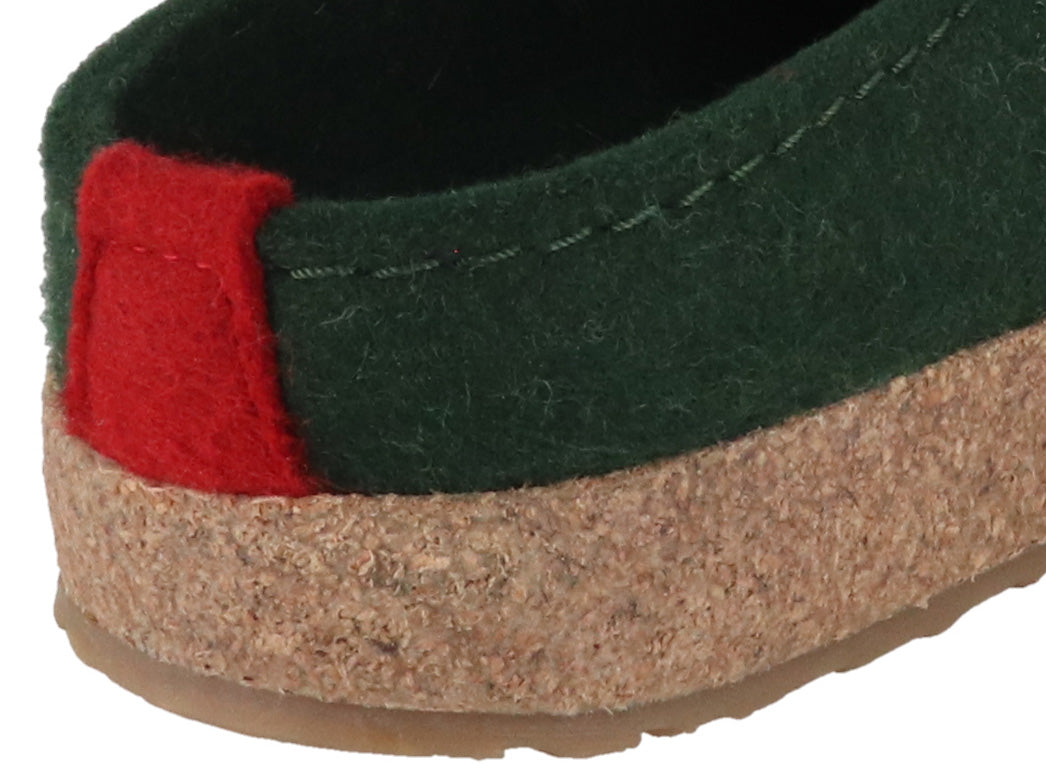 1 HAFLINGER-Women-Felt-Clogs-Grizzly-Cuoricino-yew #farbe_Green
