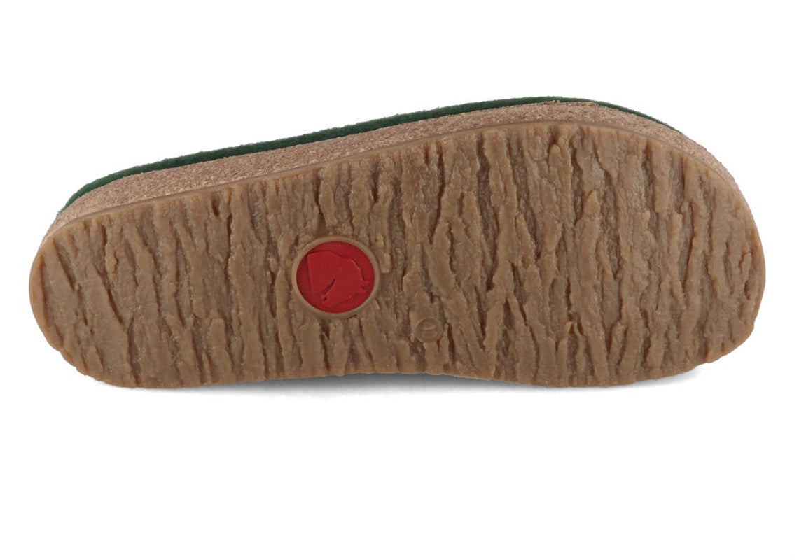 1 HAFLINGER-Women-Felt-Clogs-Grizzly-Cuoricino-yew #farbe_Green