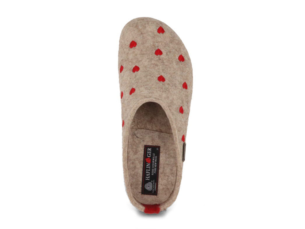1 HAFLINGER-Women-Felt-Clogs-Grizzly-Cuoricino-beige #farbe_Beige