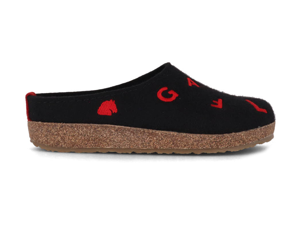 1 HAFLINGER-Women-Clogs-Grizzly-Letter-black #farbe_Black