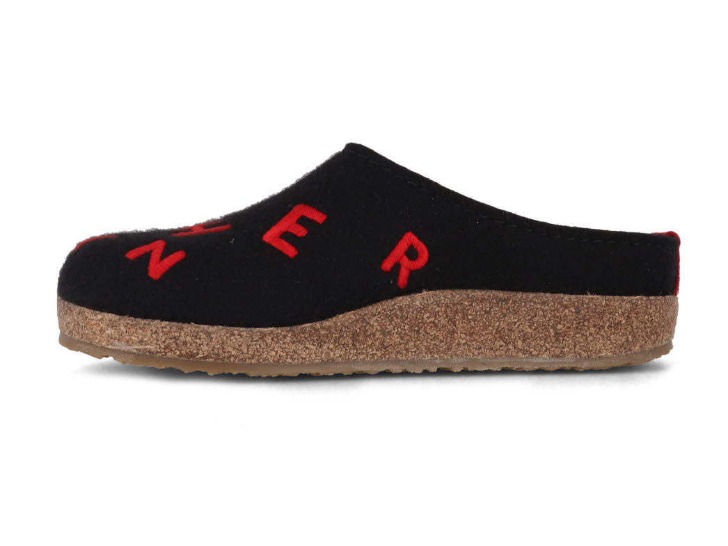 1 HAFLINGER-Women-Clogs-Grizzly-Letter-black #farbe_Black