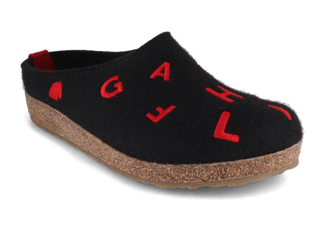 HAFLINGER-Women-Clogs-Grizzly-Letter-black #farbe_Black