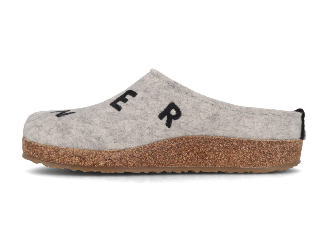 1 HAFLINGER-Women-Clogs-Grizzly-Letter-stonegray #farbe_Gray