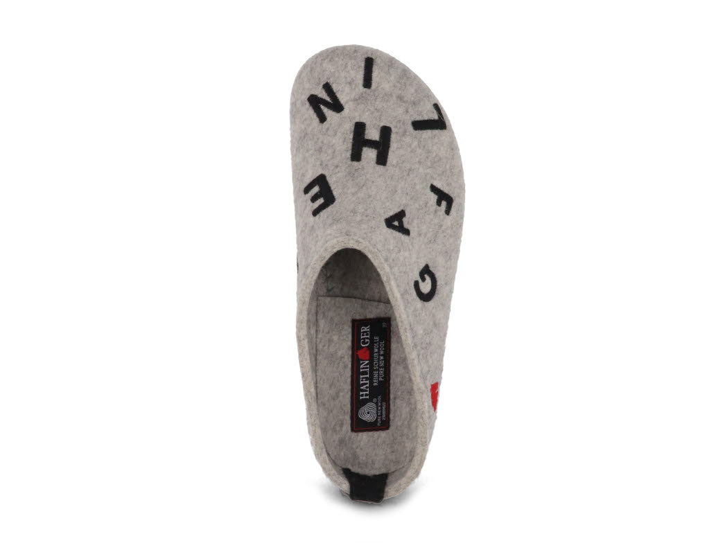 1 HAFLINGER-Women-Clogs-Grizzly-Letter-stonegray #farbe_Gray