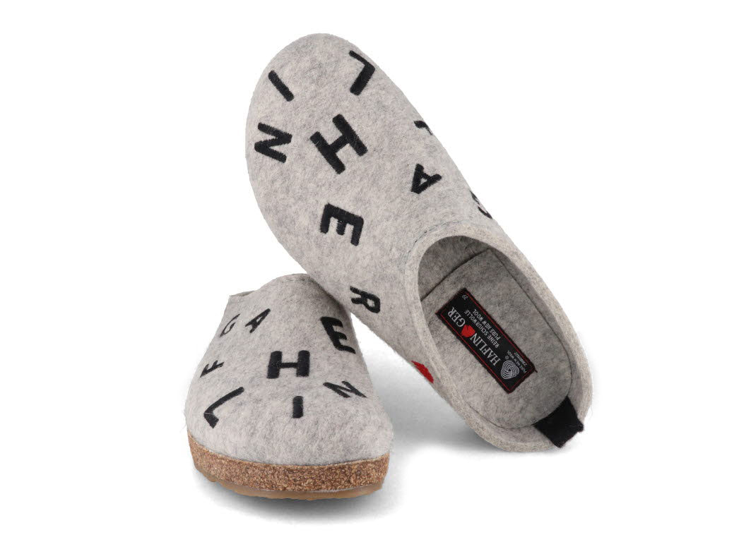 1 HAFLINGER-Women-Clogs-Grizzly-Letter-stonegray #farbe_Gray