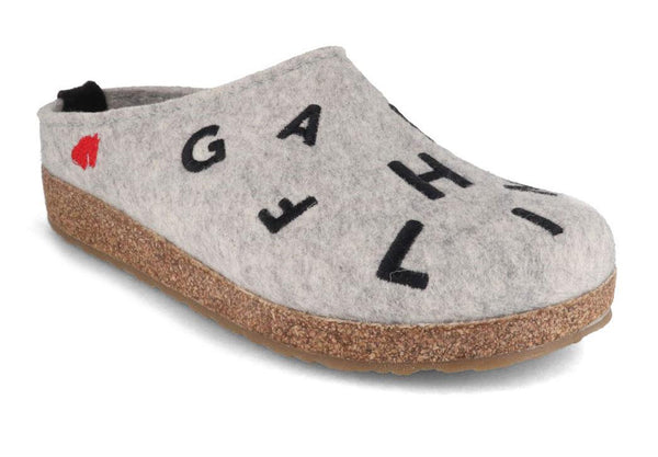 HAFLINGER-Women-Clogs-Grizzly-Letter-stonegray #farbe_Gray