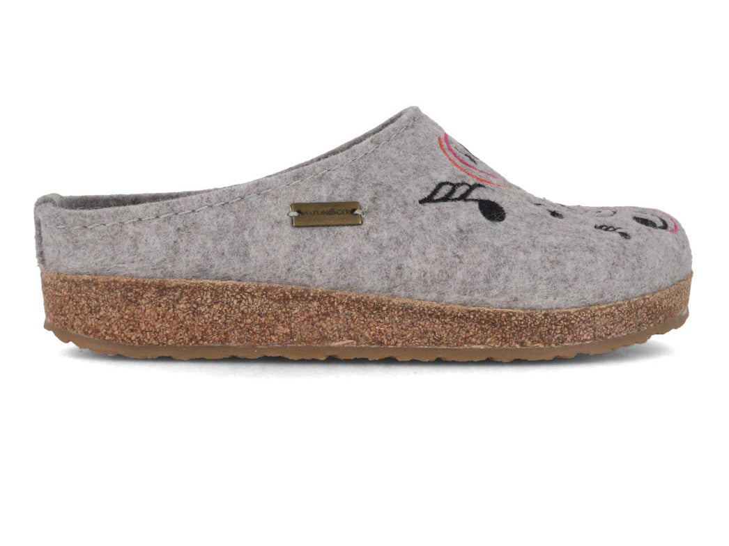 1 HAFLINGER-Women-Felt-Clogs-Grizzly-Melody-stone-gray #farbe_Gray