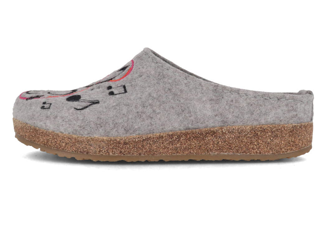 1 HAFLINGER-Women-Felt-Clogs-Grizzly-Melody-stone-gray #farbe_Gray
