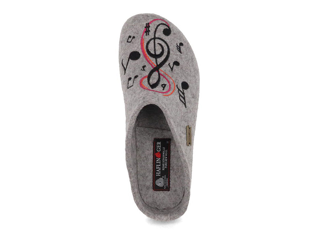 1 HAFLINGER-Women-Felt-Clogs-Grizzly-Melody-stone-gray #farbe_Gray