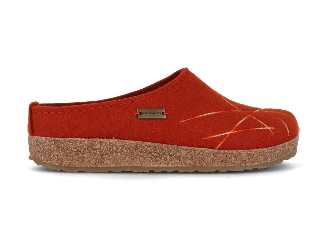1 HAFLINGER-Women-Felt-Clogs-Grizzly-Mikado-fox #farbe_Orange