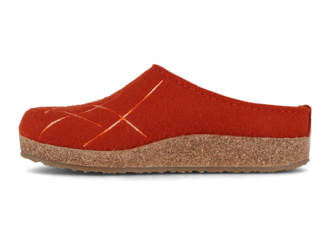 1 HAFLINGER-Women-Felt-Clogs-Grizzly-Mikado-fox #farbe_Orange