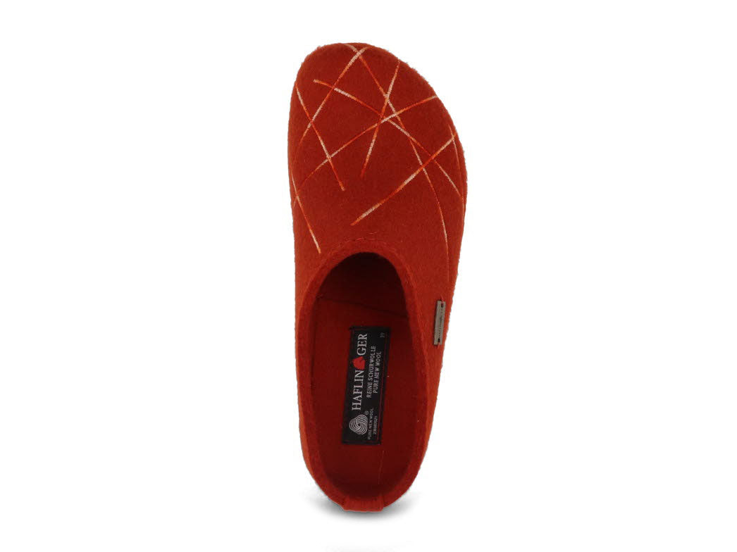 1 HAFLINGER-Women-Felt-Clogs-Grizzly-Mikado-fox #farbe_Orange