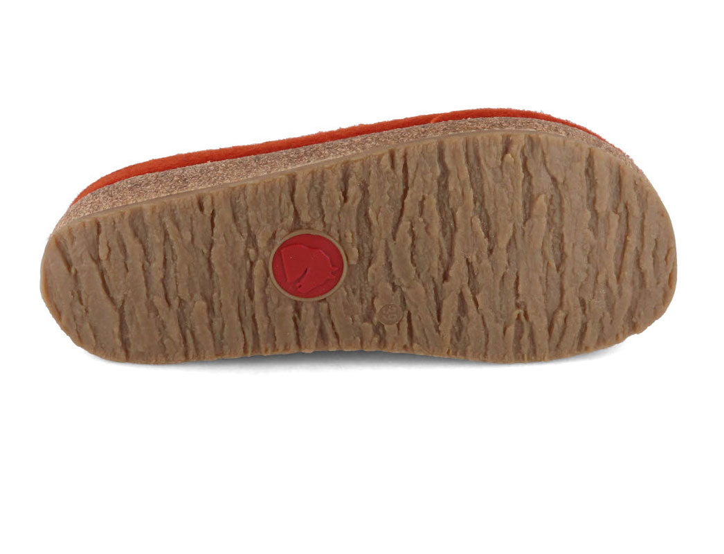 1 HAFLINGER-Women-Felt-Clogs-Grizzly-Mikado-fox #farbe_Orange