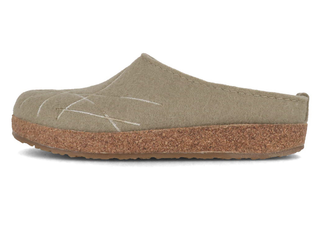 1 HAFLINGER-Women-Felt-Clogs-Grizzly-Mikado-sahara #farbe_Green