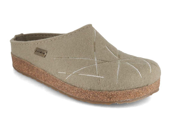 HAFLINGER-Women-Felt-Clogs-Grizzly-Mikado-sahara #farbe_Green