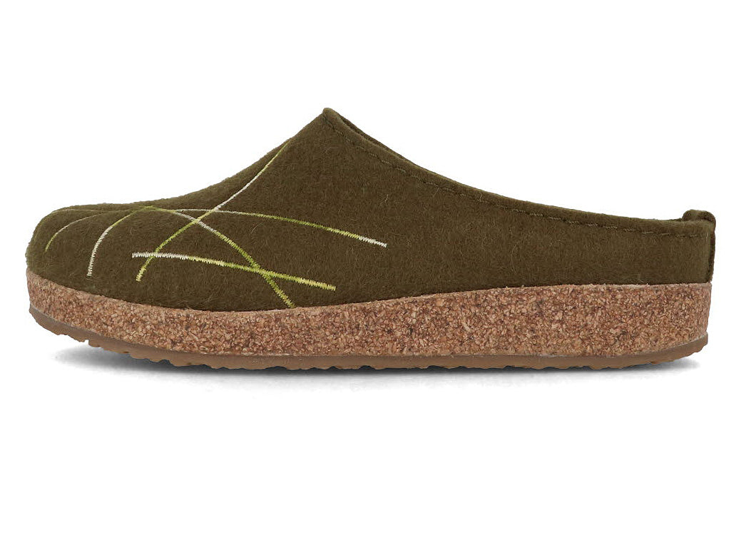 1 HAFLINGER-Women-Felt-Clogs-Grizzly-Mikado-olive #farbe_Oliv