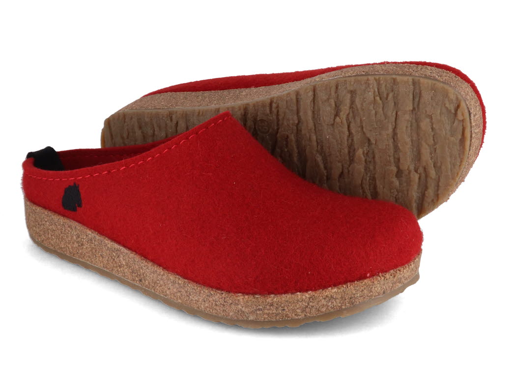 1 HAFLINGER-Women-Felt-Clogs-Grizzly-Origin-ruby #farbe_Red