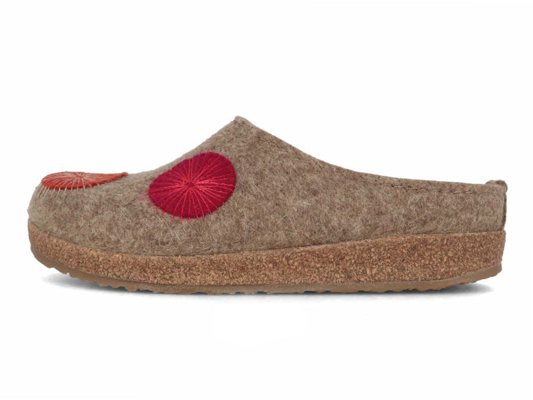 1 HAFLINGER-Women-Felt-Clogs-Grizzly-Radius-turf #farbe_Beige