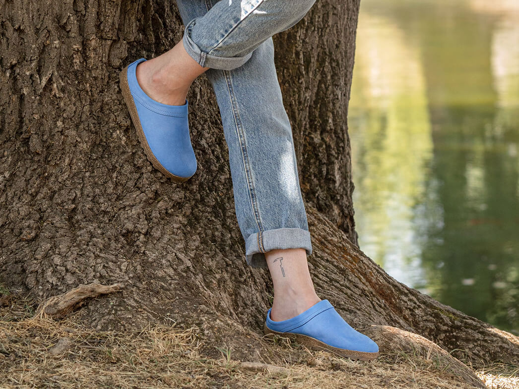 1 HAFLINGER-Women-Nubuck-Clogs-Malm-blue #farbe_Blue