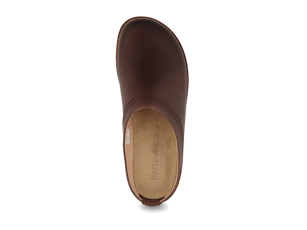 1 HAFLINGER-Men-Women-Leather-Clogs-Travel-Classic-dark-brown #farbe_Brown