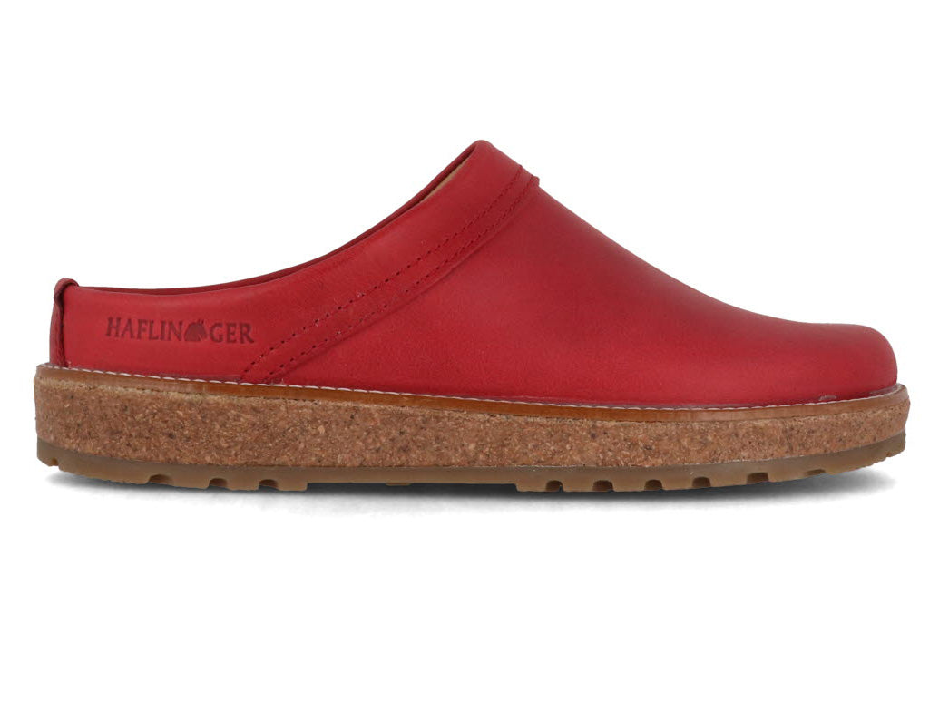 1 HAFLINGER-Men-Women-Leather-Clogs-Travel-Classic-red #farbe_Red