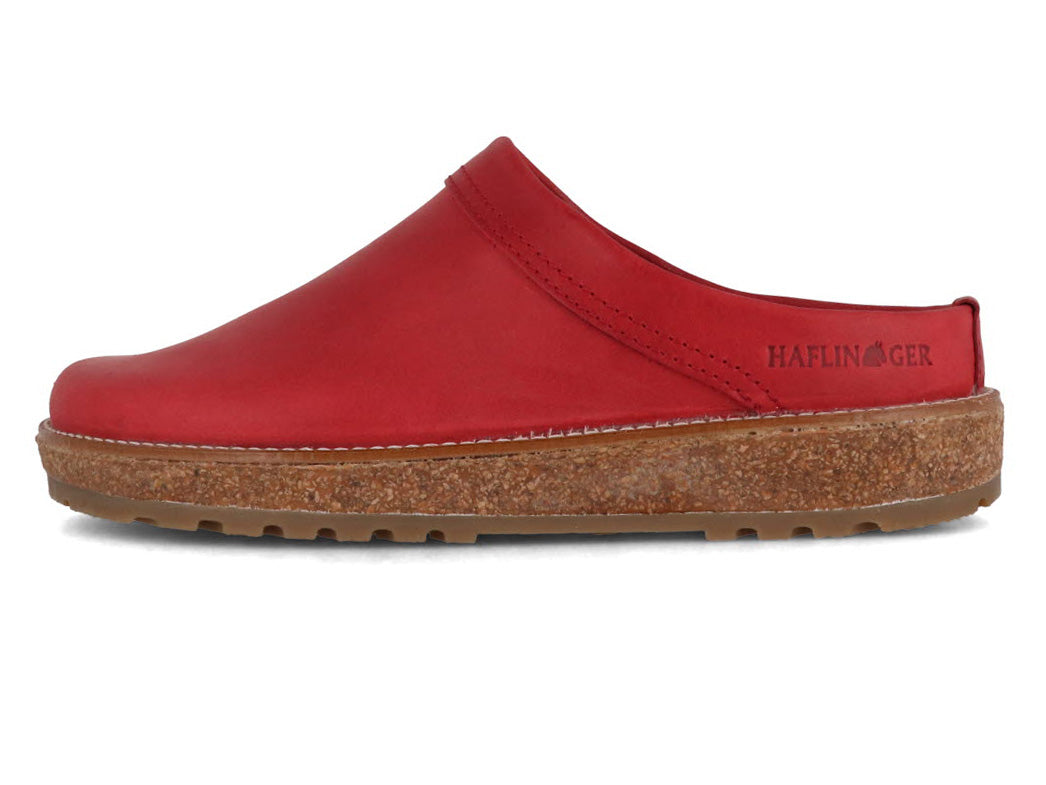 1 HAFLINGER-Men-Women-Leather-Clogs-Travel-Classic-red #farbe_Red