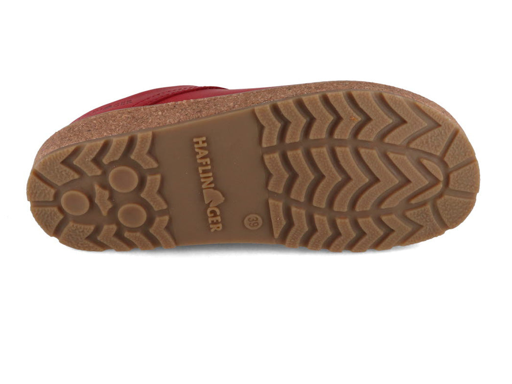 1 HAFLINGER-Men-Women-Leather-Clogs-Travel-Classic-red #farbe_Red