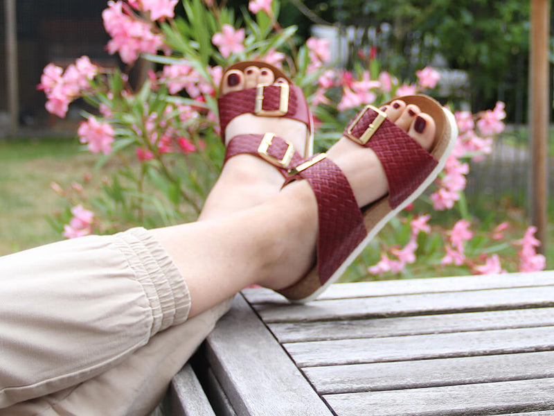 1 HAFLINGER-Women-Sandals-Bio-Andrea-braided-bordeaux