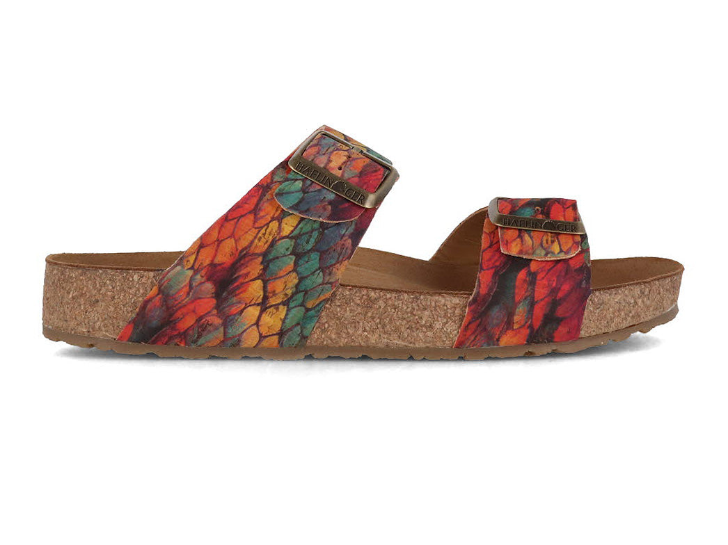1 HAFLINGER-Women-Mules-Bio-Andrea-corkmulti-feather #farbe_Colorful