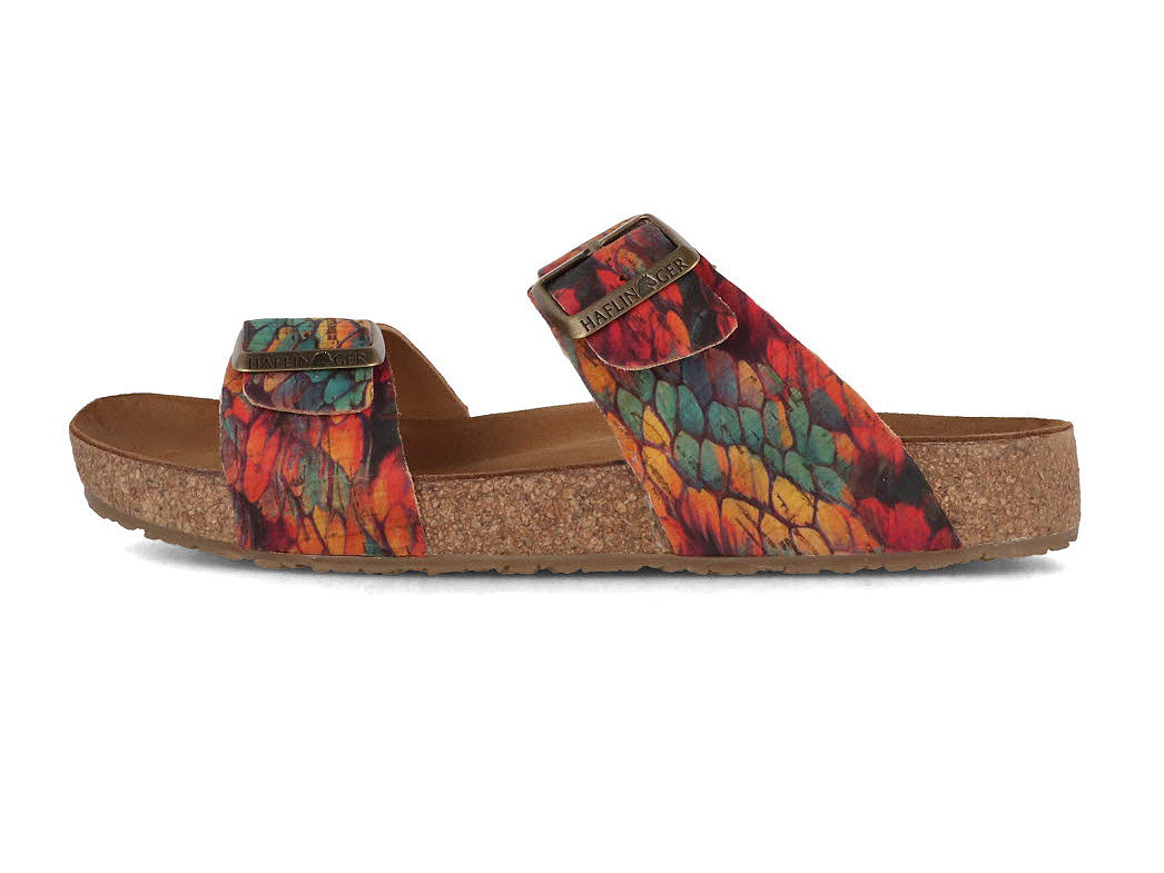 1 HAFLINGER-Women-Mules-Bio-Andrea-corkmulti-feather #farbe_Colorful