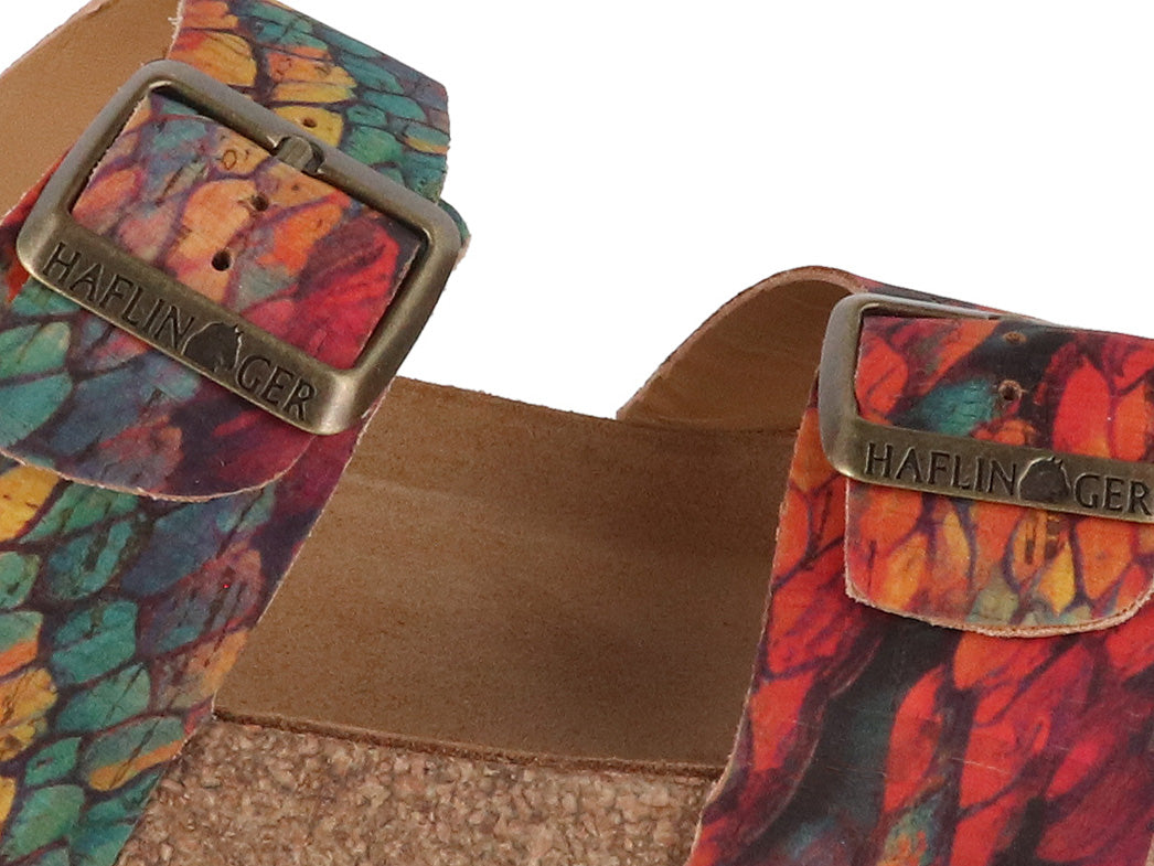 1 HAFLINGER-Women-Mules-Bio-Andrea-corkmulti-feather #farbe_Colorful