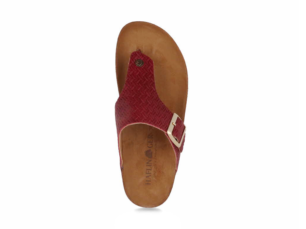 1 HAFLINGER-Women-Toe-Separator-Bio-Conny-braided-bordeaux #farbe_Red