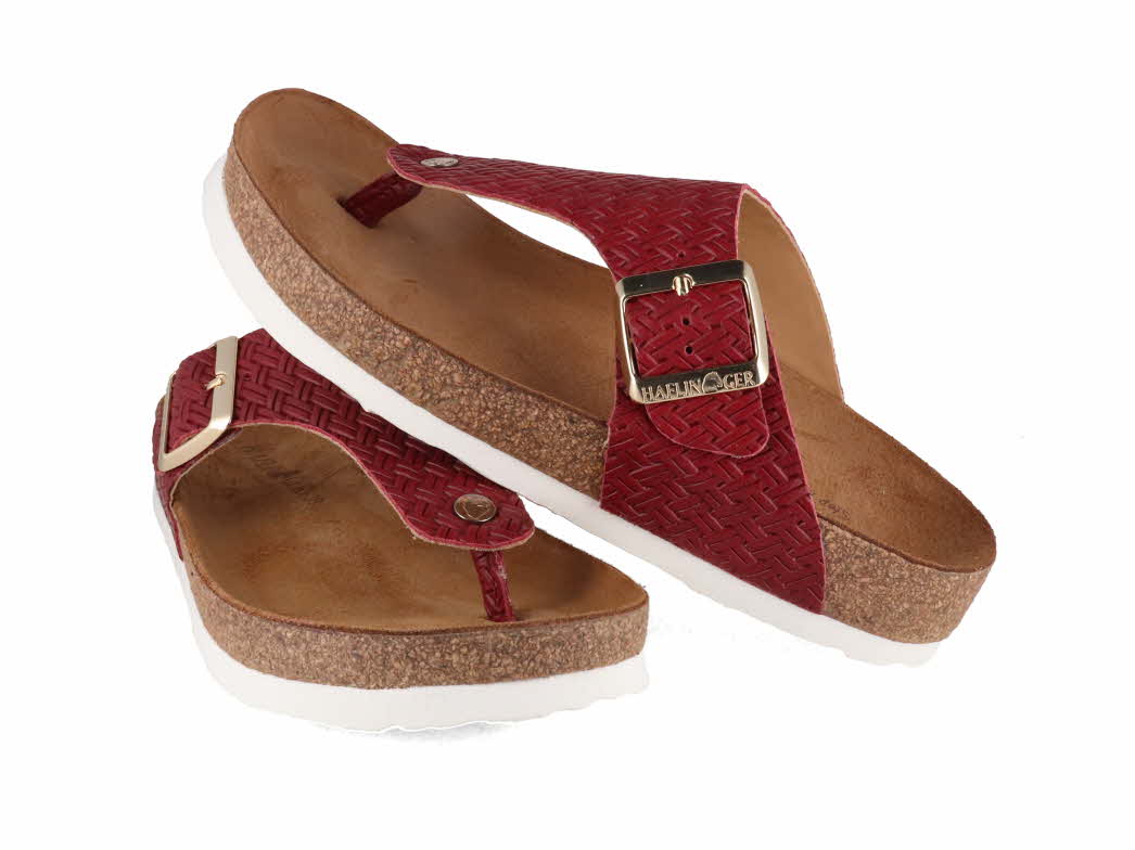1 HAFLINGER-Women-Toe-Separator-Bio-Conny-braided-bordeaux #farbe_Red