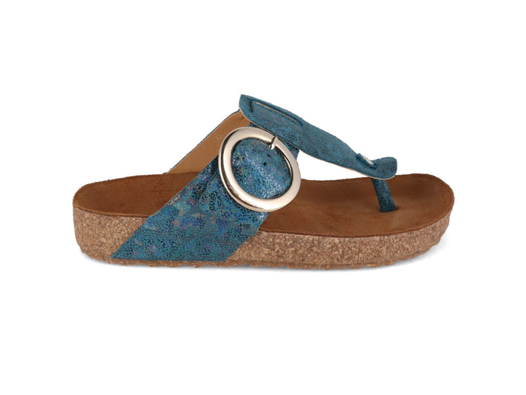 1 HAFLINGER-Leather-Sandal--Round-Buckle-Corinna-Blue #farbe_Blue