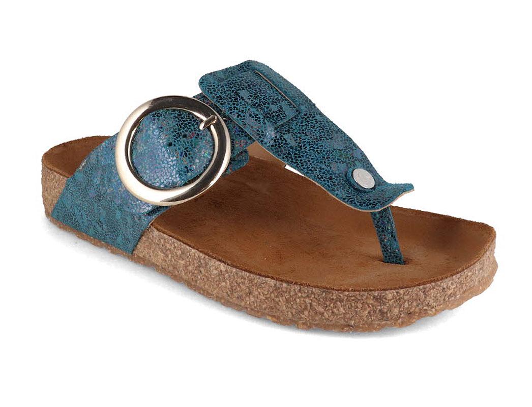 HAFLINGER-Leather-Sandal--Round-Buckle-Corinna-Blue #farbe_Blue
