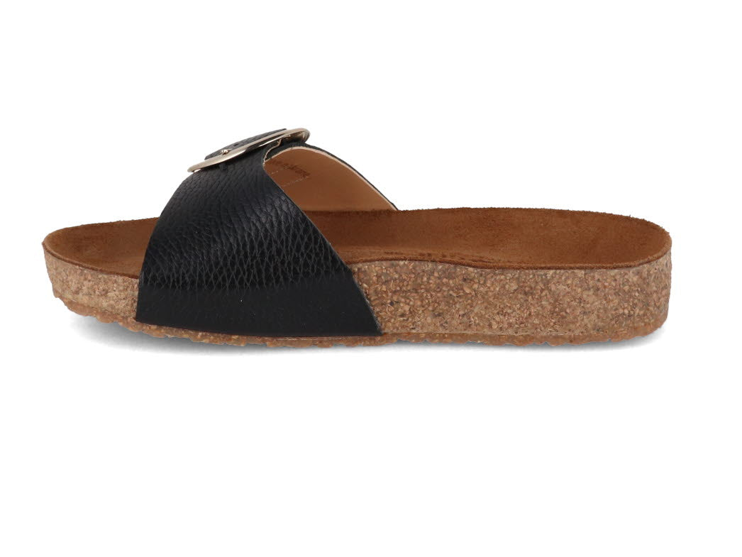 haflinger-slide-sandals-round-buckle-gina #color_black