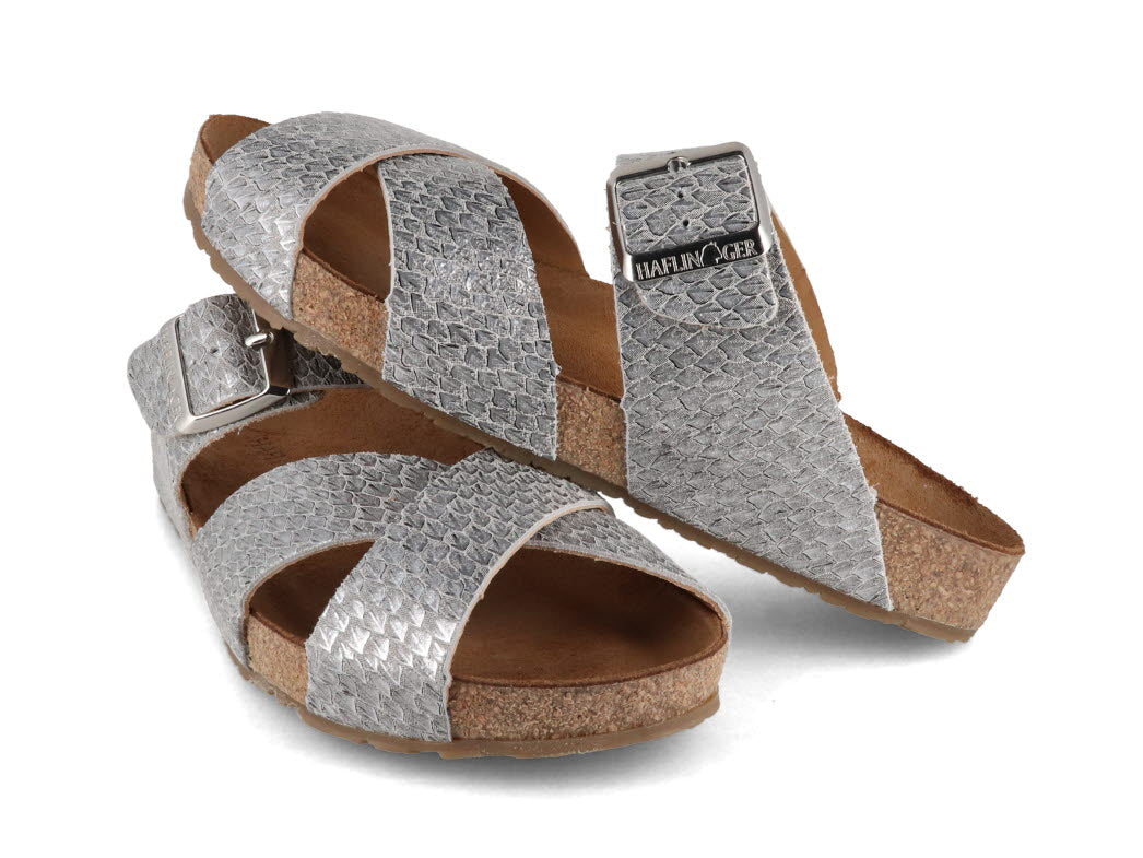 1 HAFLINGER-Women-Bio-Sandals-Animo-silver-pine #farbe_Silber