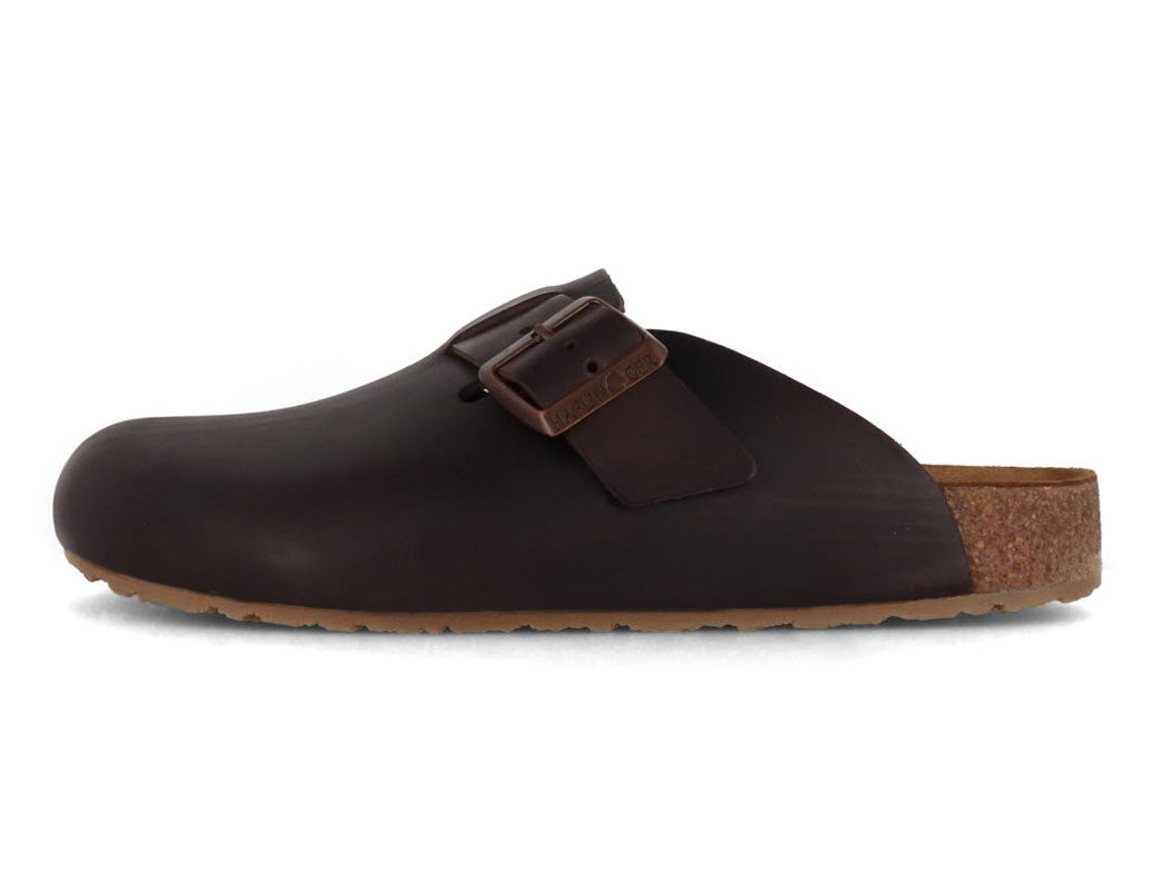 1 HAFLINGER-Men-Women-leather-Clogs-Porto-dark-brown #farbe_Brown