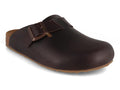 HAFLINGER-Men-Women-leather-Clogs-Porto-dark-brown #farbe_Brown