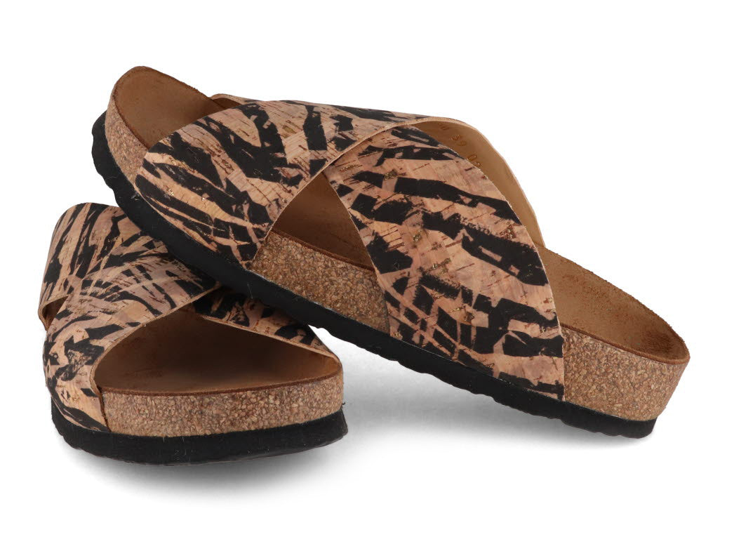 1 HAFLINGER-Women-Bio-Sandals-Mio-corkmulti-zebra #farbe_Beige