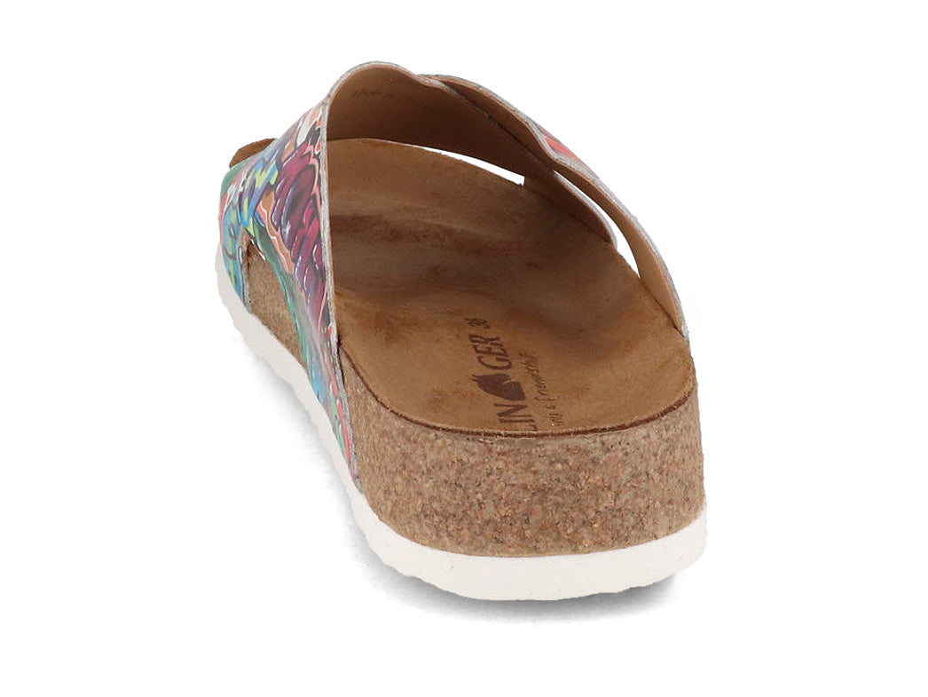 1 HAFLINGER-Women-Printed-Leather-Summer-Mules-Bio-Mio-multidrawing #farbe_Colorful