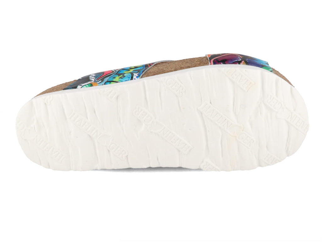 1 HAFLINGER-Women-Printed-Leather-Summer-Mules-Bio-Mio-multidrawing #farbe_Colorful
